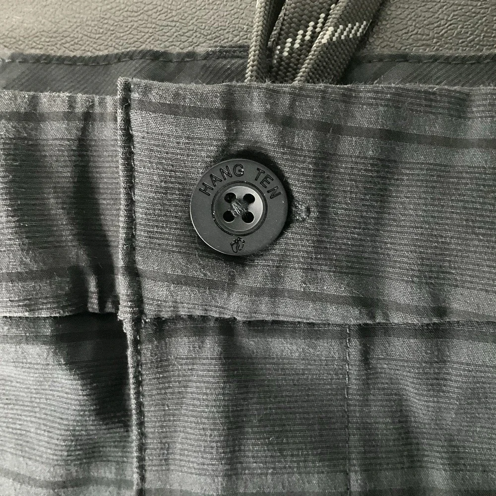 Hangten Mens  Shorts Sz 40 Dark Grey Pockets Striped Sports Golf Summer Outdoors
